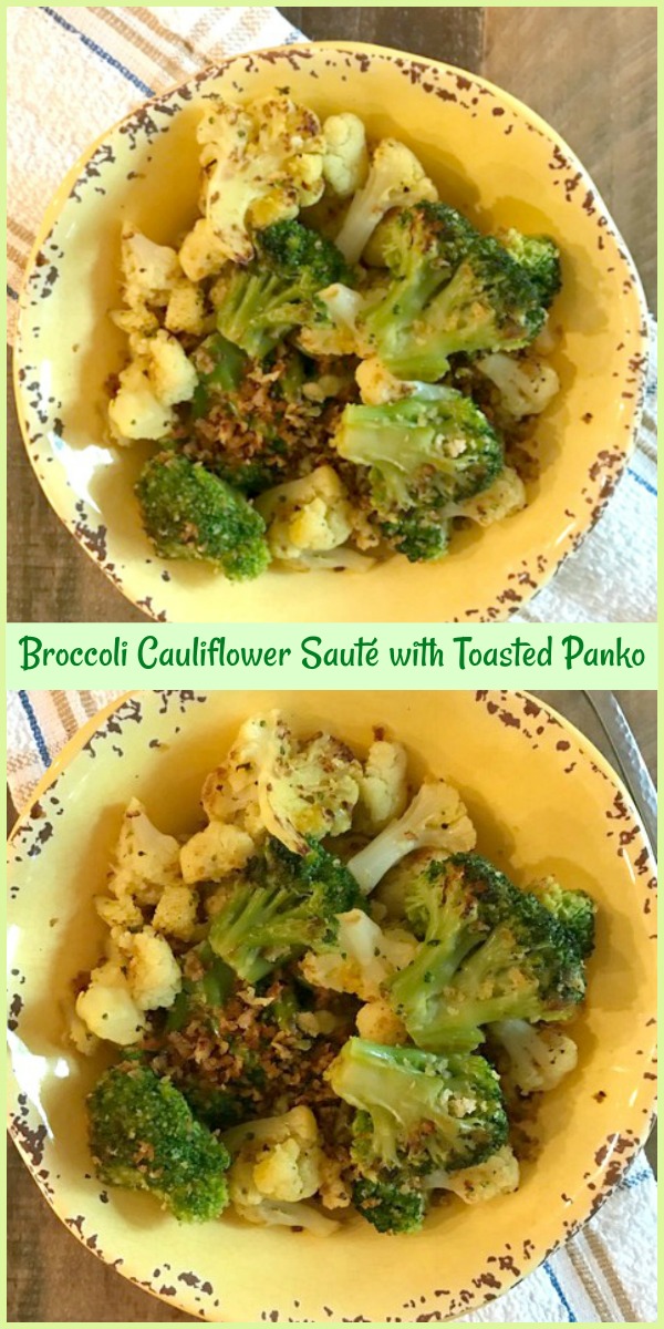 broccoli cauliflower saute with toasted panko