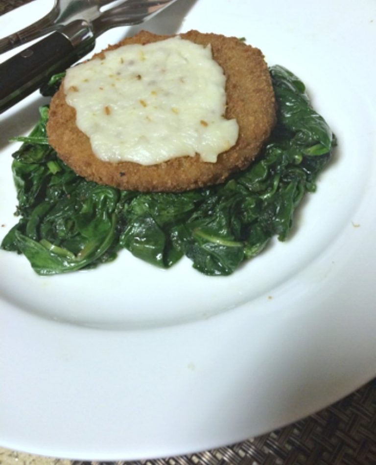 Sautéed Spinach with Vegetarian Patty and Melted Jack Cheese – What A College Girl Eats