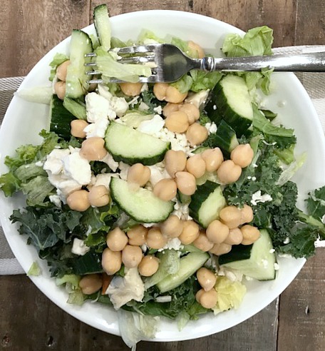 Chickpea Feta Salad with Red Wine Vinaigrette