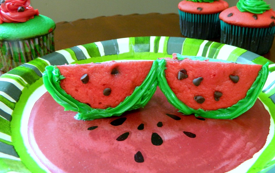 Cake Mix Watermelon Cupcakes - Pams Daily Dish