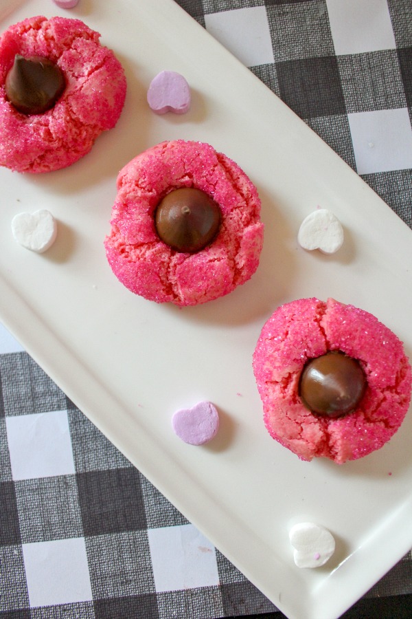 Pink Sparkle Kiss Cookies