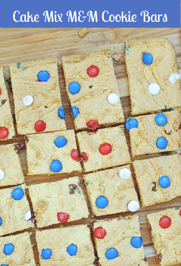 Easy M&M Cookie Bars Recipe (Made with Cake Mix)