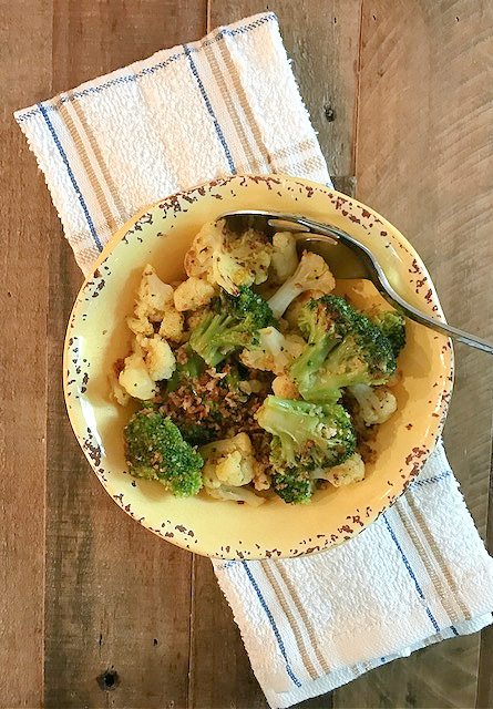 Toasted Panko Broccoli Cauliflower Sauté