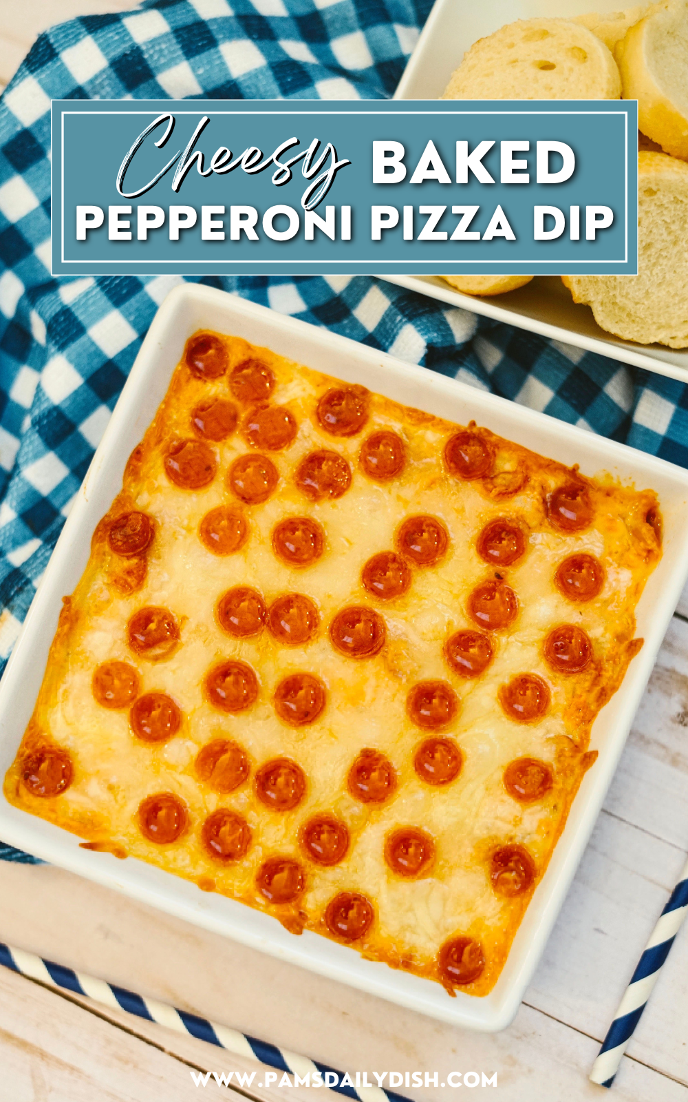This cheesy baked pepperoni pizza party dip is a super simple and easy appetizer to make for your next gathering. It's always a huge hit and tastes so delicious! The best part is that this app recipe only requires four simple ingredients and takes under 20 minutes to make. Share it with your friends and family. It'll be a new favorite! via @skinnydesserts