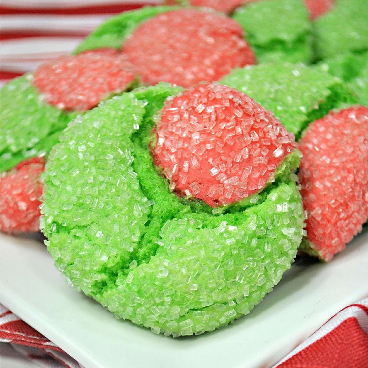 Grinch Crinkle Cookies