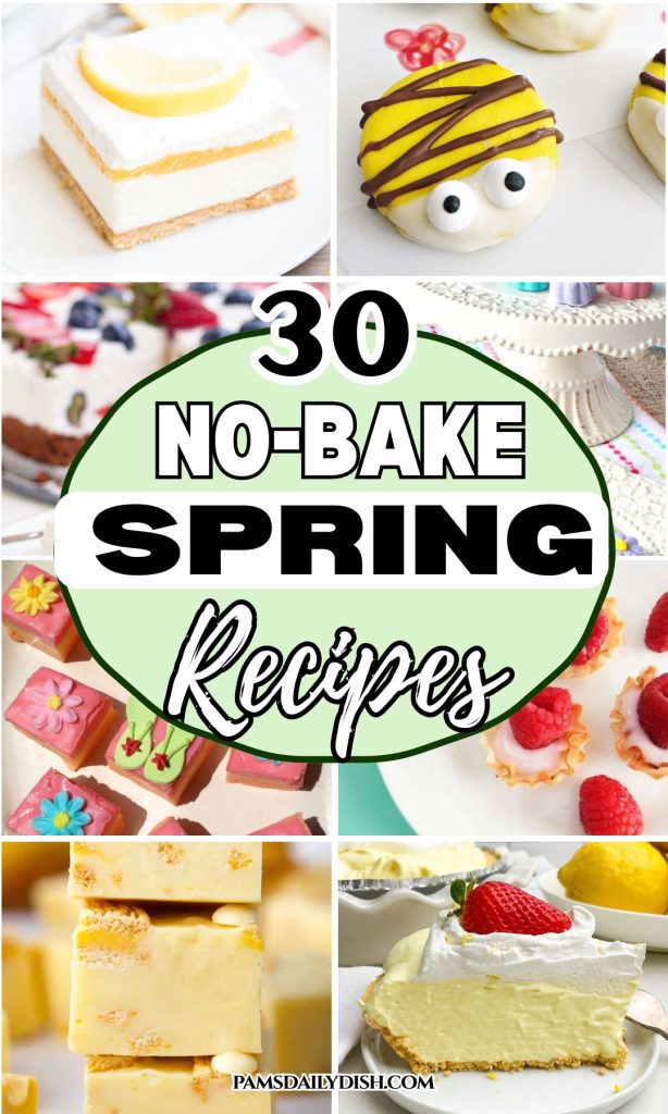 Pinterest Pin for No-Bake Spring Recipes