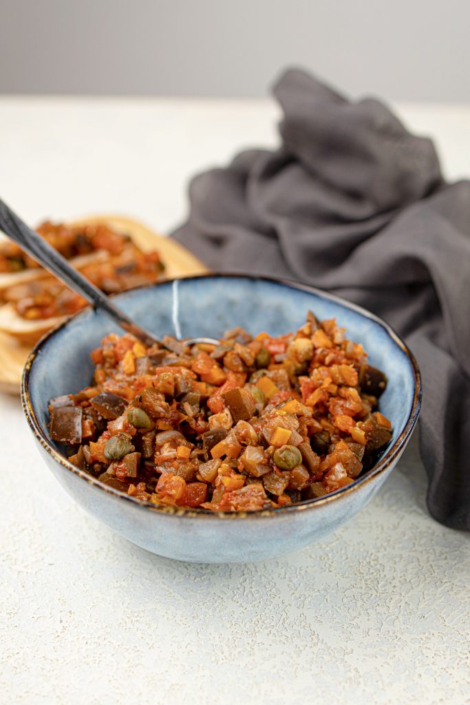 A bowlful of authentic caponata.