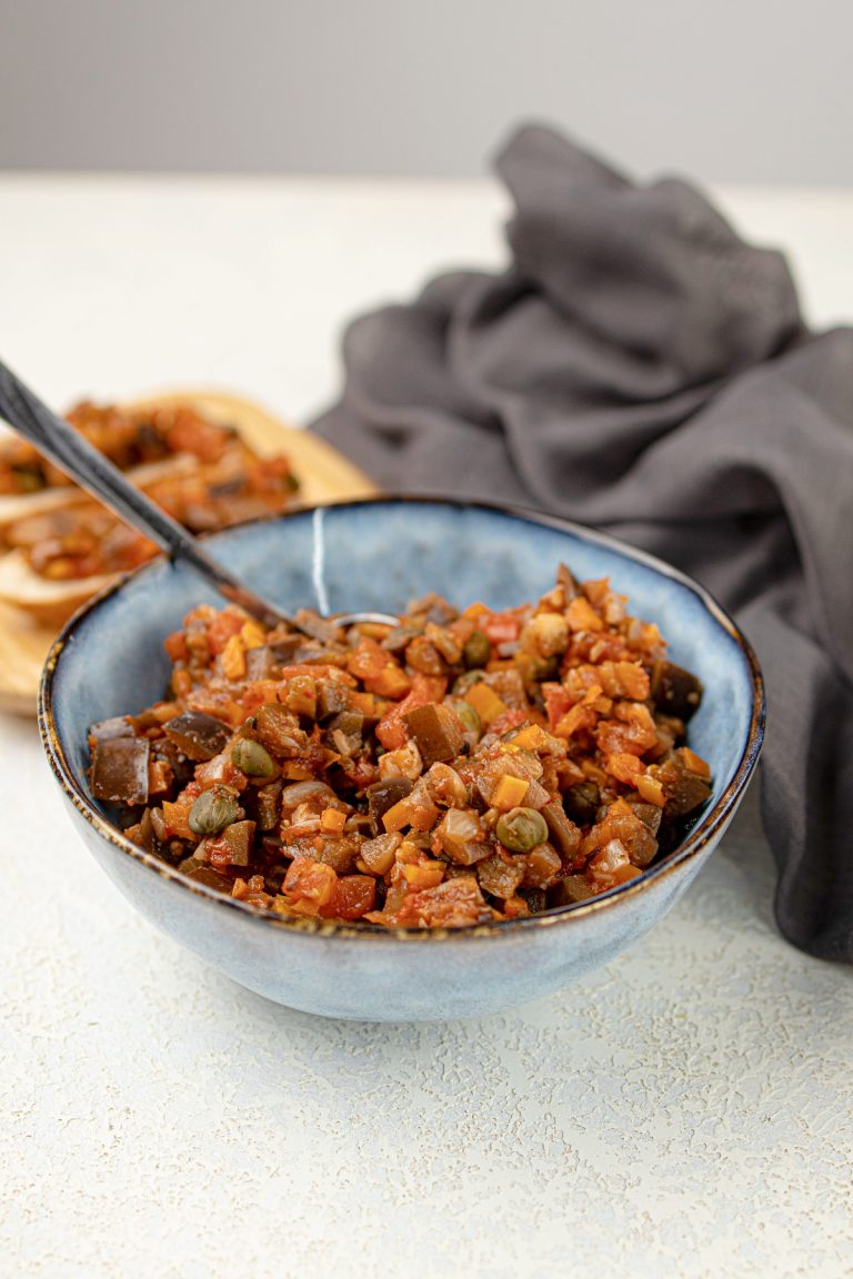 A bowlful of authentic caponata.